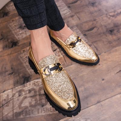 New Autumn Business British Men's Casual Leather Shoes Trendy Bright Leather Work Shoes Large Size Elevated Leather Shoes