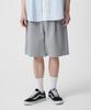 Double Knit One-Pleat Wide Sweat Shorts [Melange Gray]