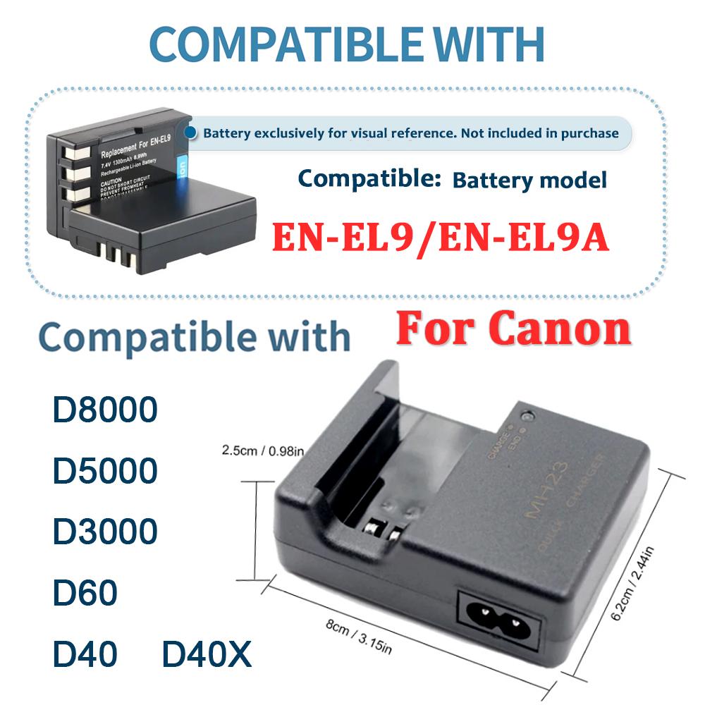 MH-23 MH23 Charger for Nikon EN-EL9 EN-EL9A L Battery D8000;D5000;D3000;D60;D40;D40X Camera MH23 ENEL9