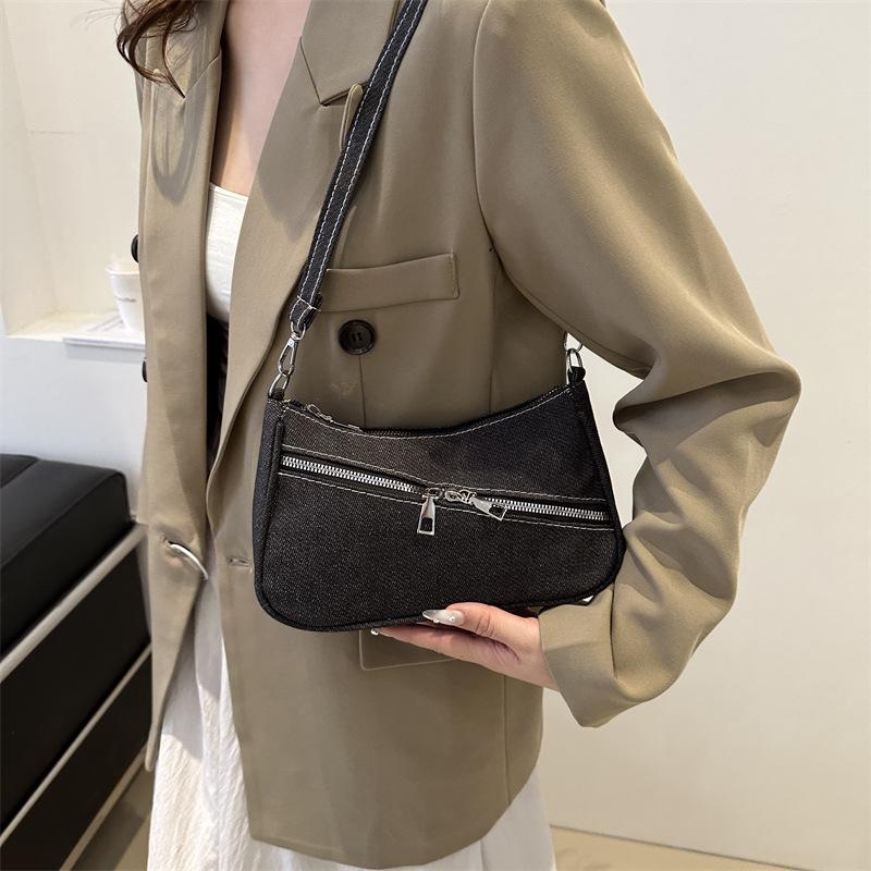 Summer Washed Denim Underarm Bag Texture Bag 2025 New Fashion Women's Bag Shoulder Bag Handbag