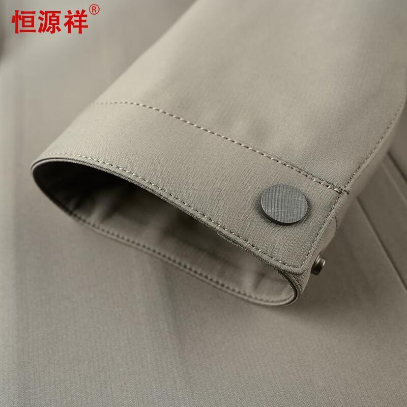 Hengyuanxiang Men's Business Wrinkle-Free Trench Coat