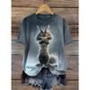 Short Sleeved Summer Thin Vest Women's T Shirt 3D Digital Animal Insect Printed Top