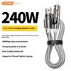 240W Super Fast Charging Cable 4-in-1 Data Cable 2-to-2 Car Phone Charging Cable