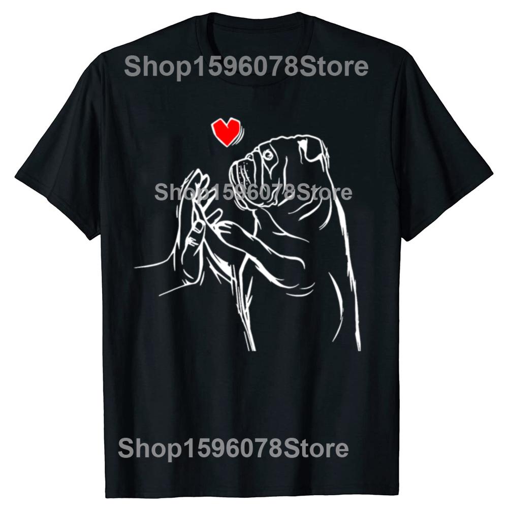 English Bulldog Love Cute Bully Dog T Shirt Dog Lovers Black Graphic Cotton Streetwear Short Sleeve Birthday Gifts Tshirt Men