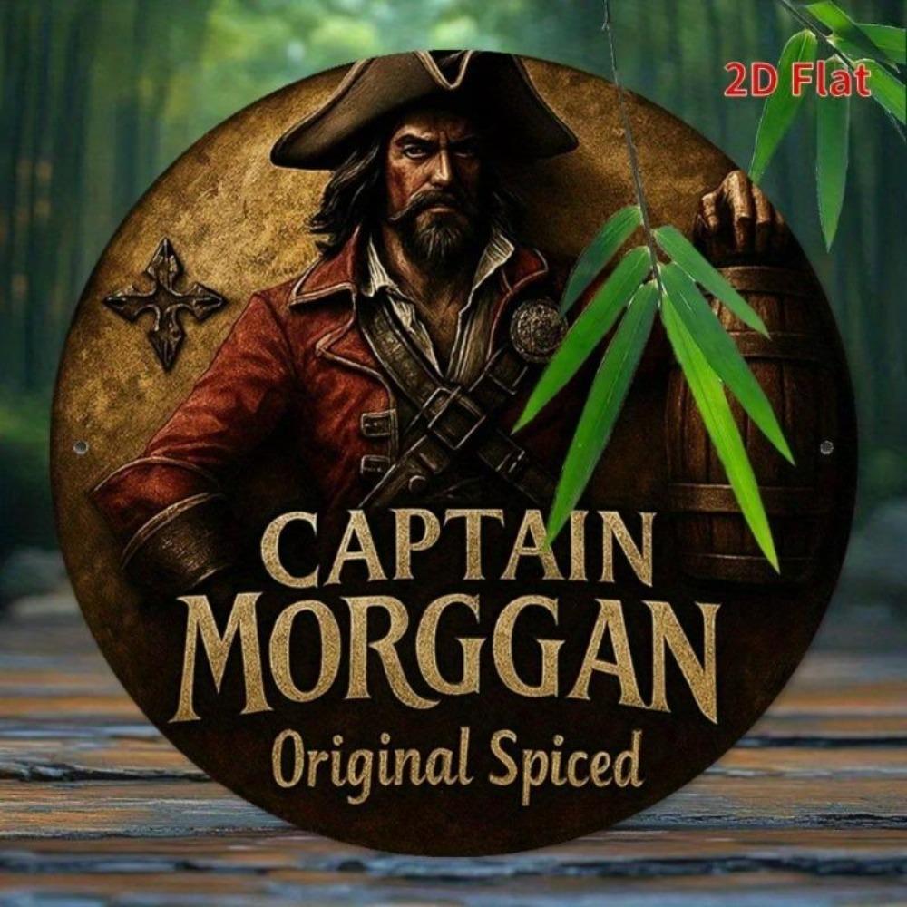 Vintage plechová cedule Captain Morgan Rum Bar Pirátské nástěnné umění Domácí Pub Dekor