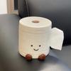 Cute Roll Paper Tissue Box Holder Home Decor Premium Desktop Tissue Dispenser for Living Room