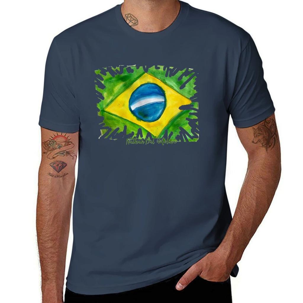 Brazil and Logo TShirt Large Size Loose Casual Tee