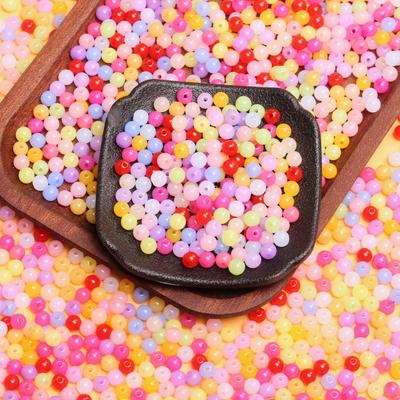 500g 6mm Couleur gelée Accessoires de bijouterie Pour l'artisanat Perles acryliques DIY Résultats Perles Pour la fabrication de bijoux Perles de mode Rondes