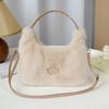 Winter New Luxury Faux Fur Ladies Shoulder Bag Soft Fluffy Female Crossbody Bag Solid Color Large Capacity Plush Tote Bag