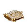 Gold-Plated Ceramic Turtle Figurine - Feng Shui Home Decor Ornament
