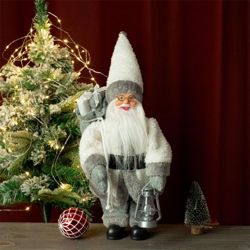 Festival Santa Doll with Sturdy Base Holiday Homes Office Decors Indoors Outdoor Christmas Display 12Inch
