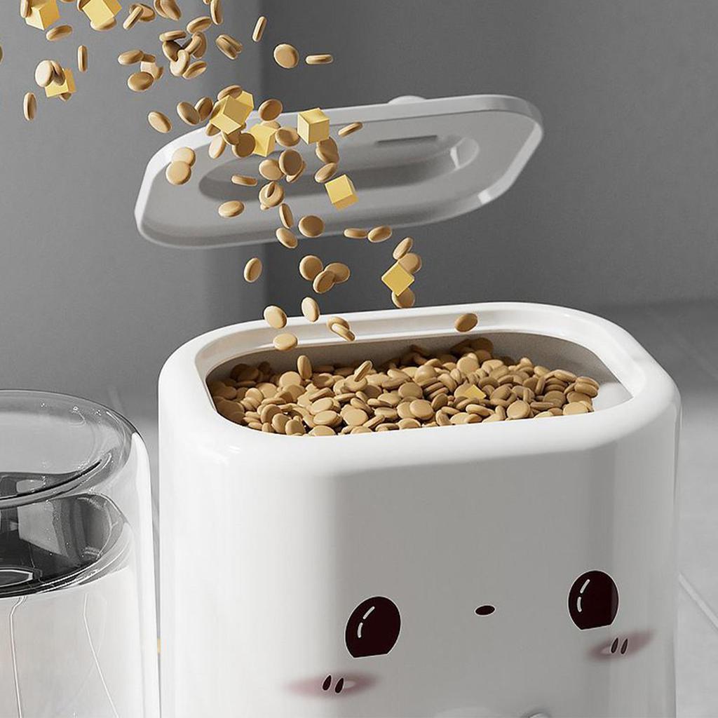 Automatic Dog Feeder 2 In 1 Pet Food Dispenser Smart Detachable Waterer For Dispensing Drinking Bunny Puppy Kitten Home Indoor
