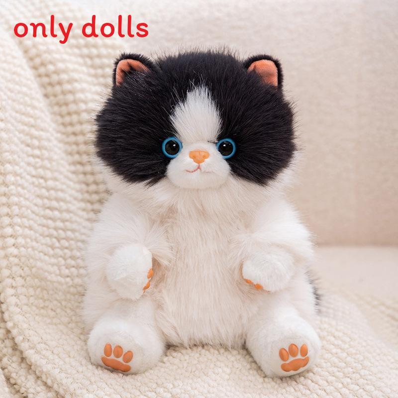 Portachiavi Peluche Gatto a Pelo Lungo con Morbida Pelliccia in Poliestere per Collezionisti di Animali