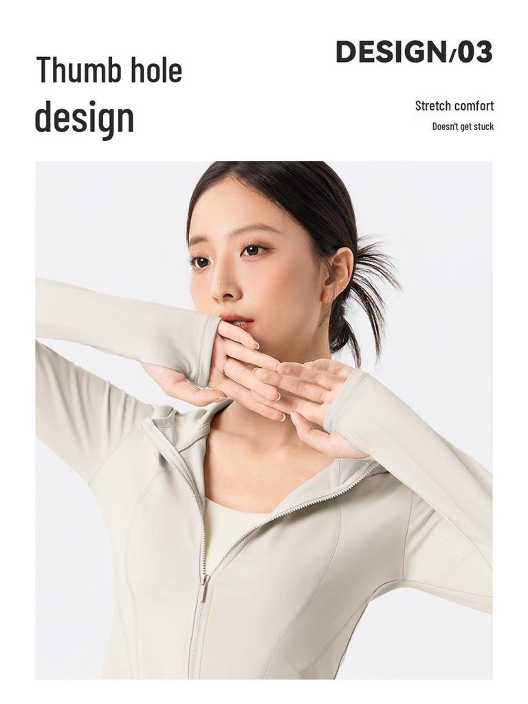 Women's Fleece-Lined Slim-Fit Sports Jacket - Warm Hooded Fitness Top for Outdoor Running & Yoga