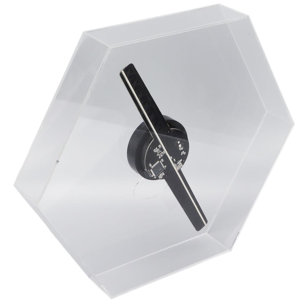 Holographic Advertising Machine 3D Naked Eye LED Fan with Hexagonal Protective Cover for Store