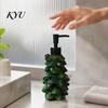 Festive Soap Dispenser Resin Christmas Tree Dispenser, Refillable Liquid Hand Shampoo Shower Gel Container, Empty Pump Lotion Bottle for Bathroom