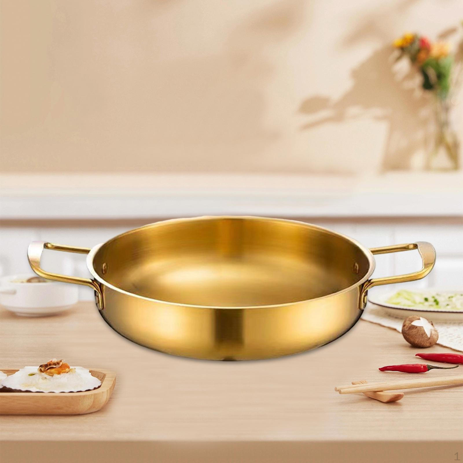 

Кастрюля для приготовления корейской лапши с ручками для быстрого приготовления супа и использования на открытом воздухе 20 cm Gold