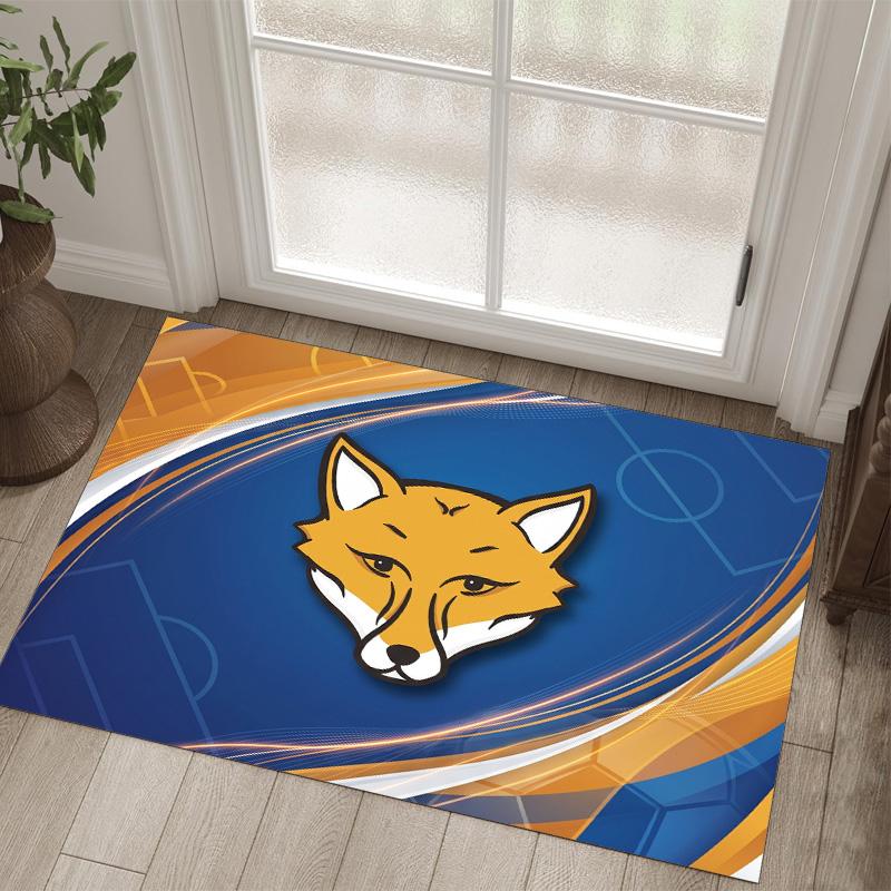 Leicester City Football Design Crystal Velvet Carpet Cozy Non?Slip Printed Rug For Bedroom Living Room Entrance