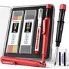STAGEEK Pencil with Sharpener Penter Pencil with 19 Construction Woodworking Long Tip Marker Pen for Architects Carpenter's Sharpener, Refills,