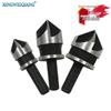 Carbon Steel 90° Round Shank 5-Flute Countersink Set: 12/16/19mm Chamfer Cutters for Woodworking.