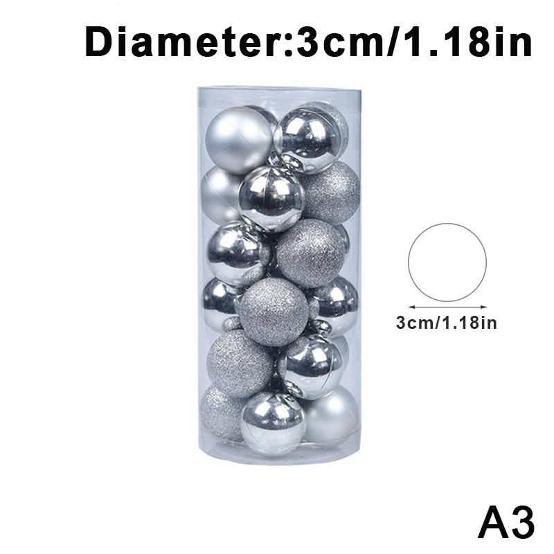 24Pcs/Box 3/4Cm Christmas Balls Set Christmas Tree Ornaments Christmas Hanging Pendants Christmas Tree Decor Year Gifts