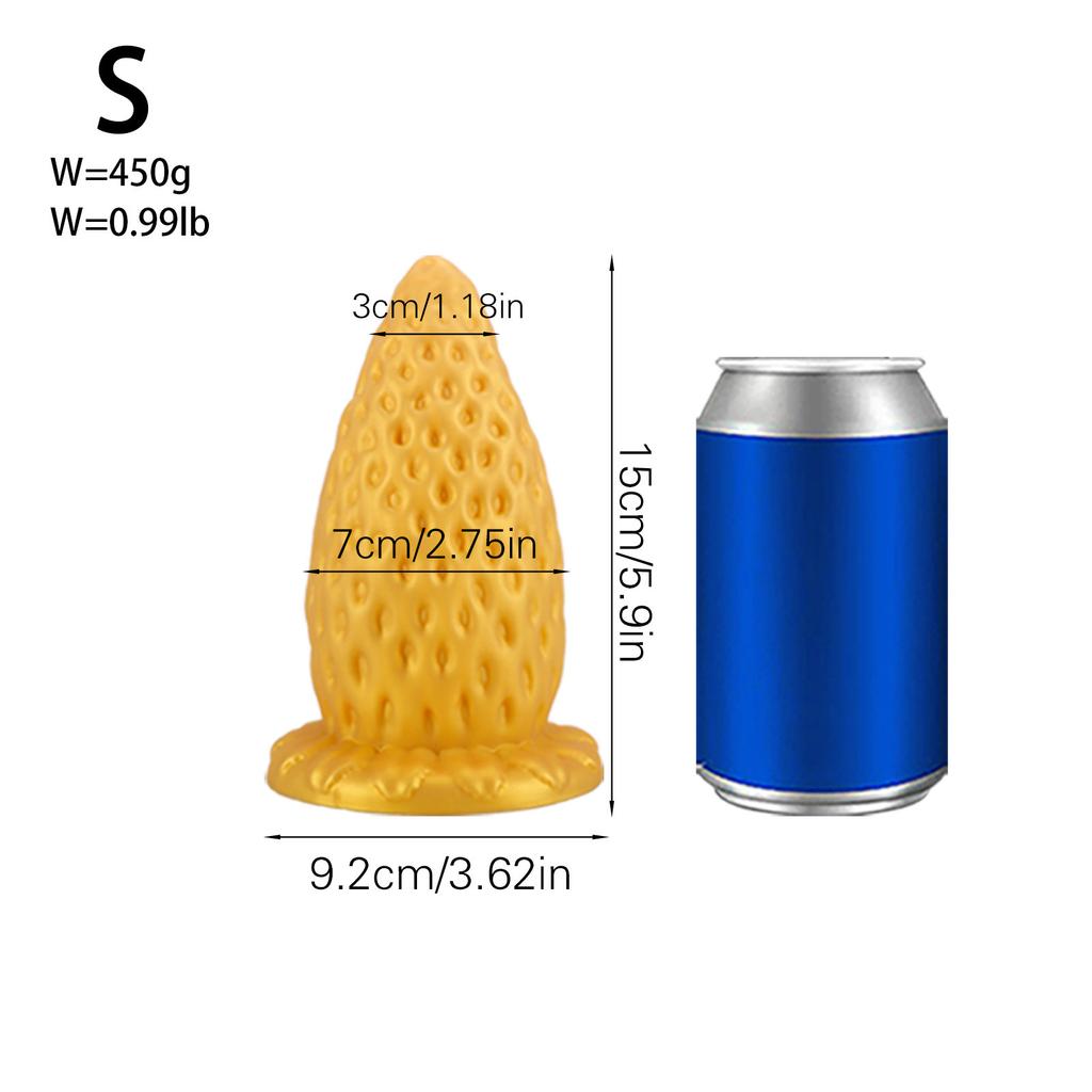 Giant Strawberry Anal Stopper Liquid Silicone Heavy Duty Ultra Thick Fist Intercourse Anal Stopper Male Female