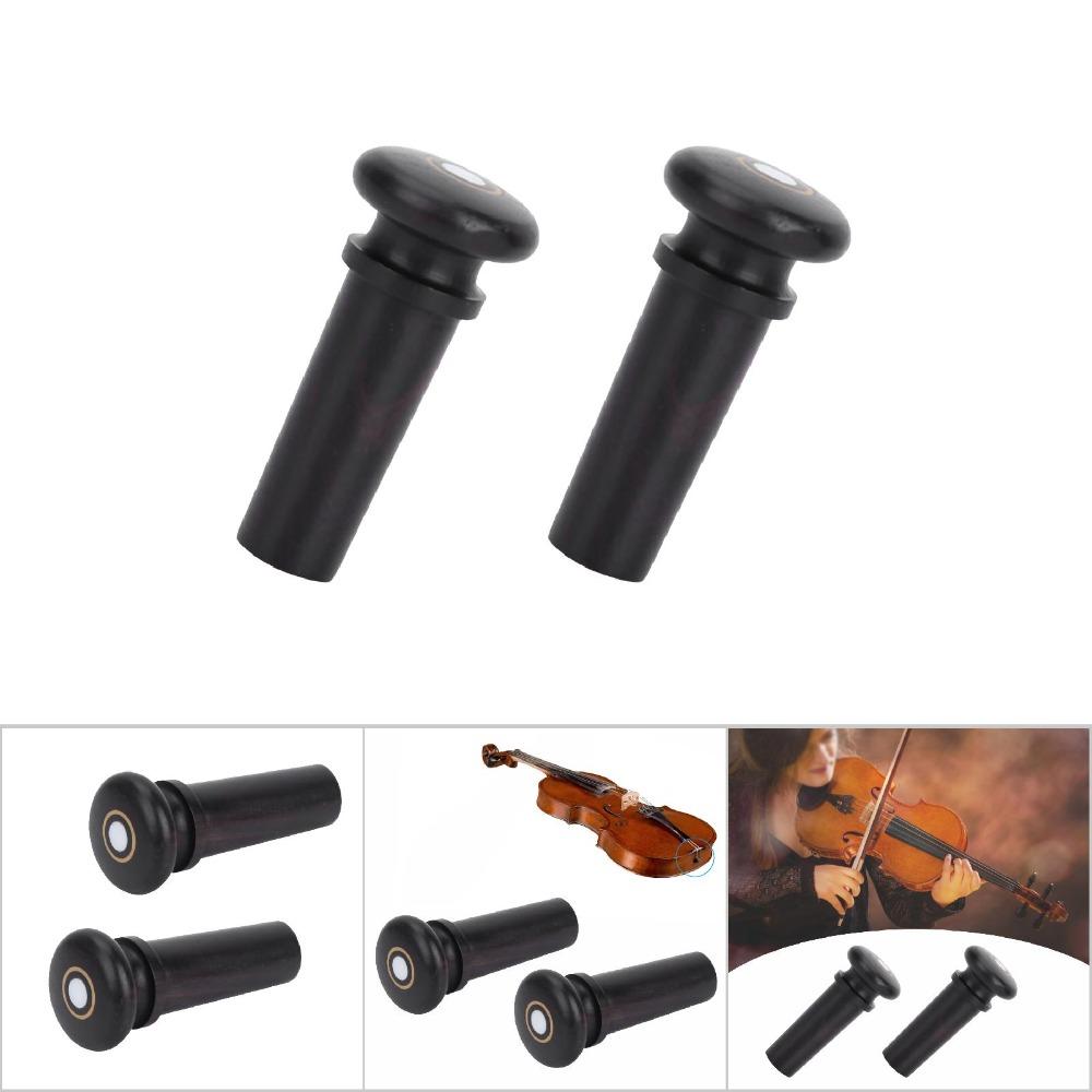 2PCS Ebony Musical Instrument Accessories 4/4 3/4 Wood Violin Endpin  Instrument Repair