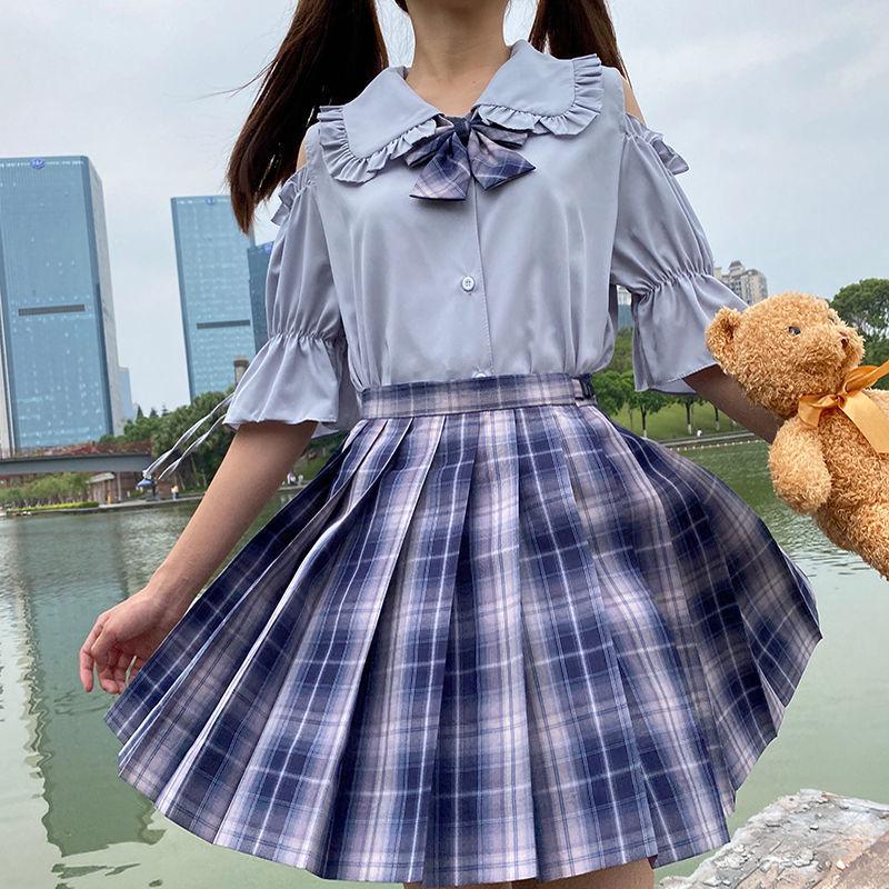 Sweet Japanese JK Doll Collar Shirt - Fresh College Style, Loose Fit, Long & Short Sleeves for Students, Perfect for Summer and Autumn.