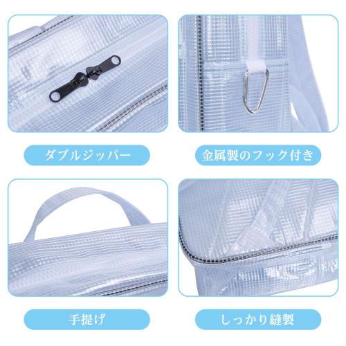 NOTAG Engineer Bag, Large Capacity Backpack, Transparent Bag, Large Tool Bag with Hooks, PVC Anti-Static, Clean Room Tool Bag, A4 Size, Vinyl, Large C