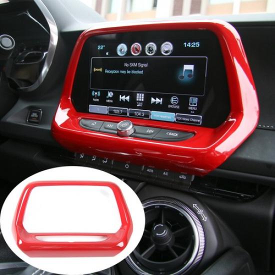 8'' Central GPS Navigation Screen Frame Trim Cover for Chevrolet Camaro 17+ Red