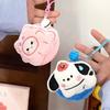 Creative cute plush doll change bag multifunctional coin earphone lipstick storage bag keychain pendant