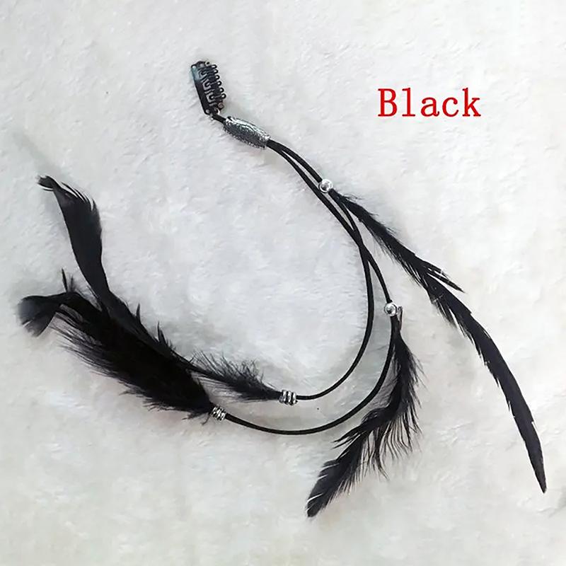 Feder Haarspange Leder Naturfeder Haarspange Kopfbedeckung Retro Feder Haar Accessoire Indische Huhn Haarspange Ethno Stil