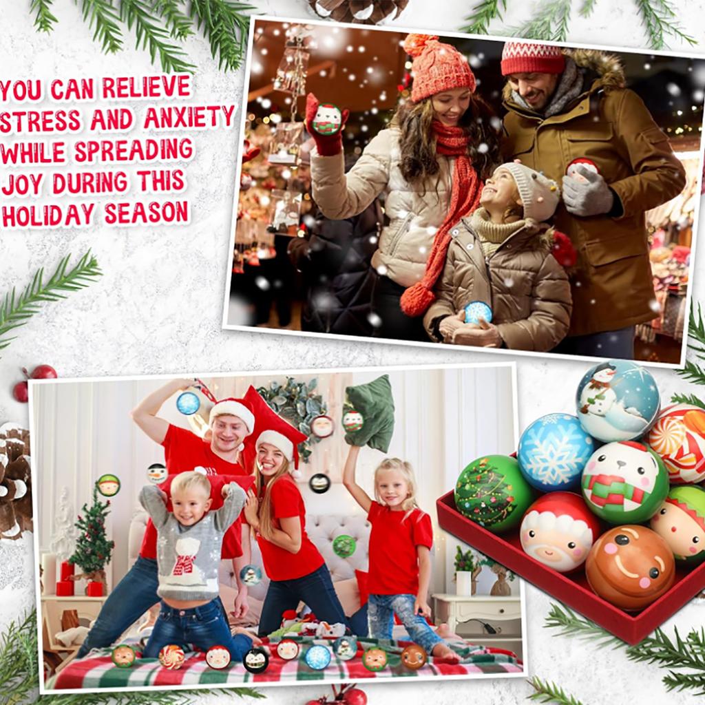 Stress Relief Ball Pinch Solid Sponge Christmas PU Foam Ball Slow Rebound Ventilatory Tool