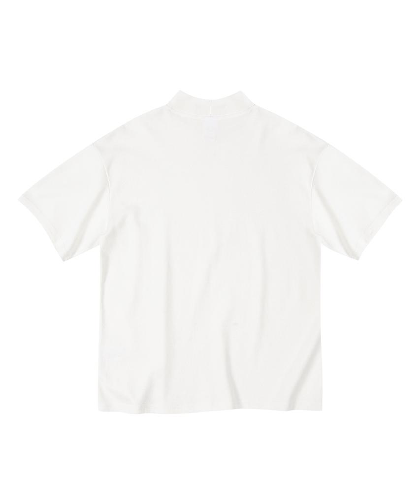PRAIRIE Half-Neck Short Sleeve T-Shirt (Ivory)