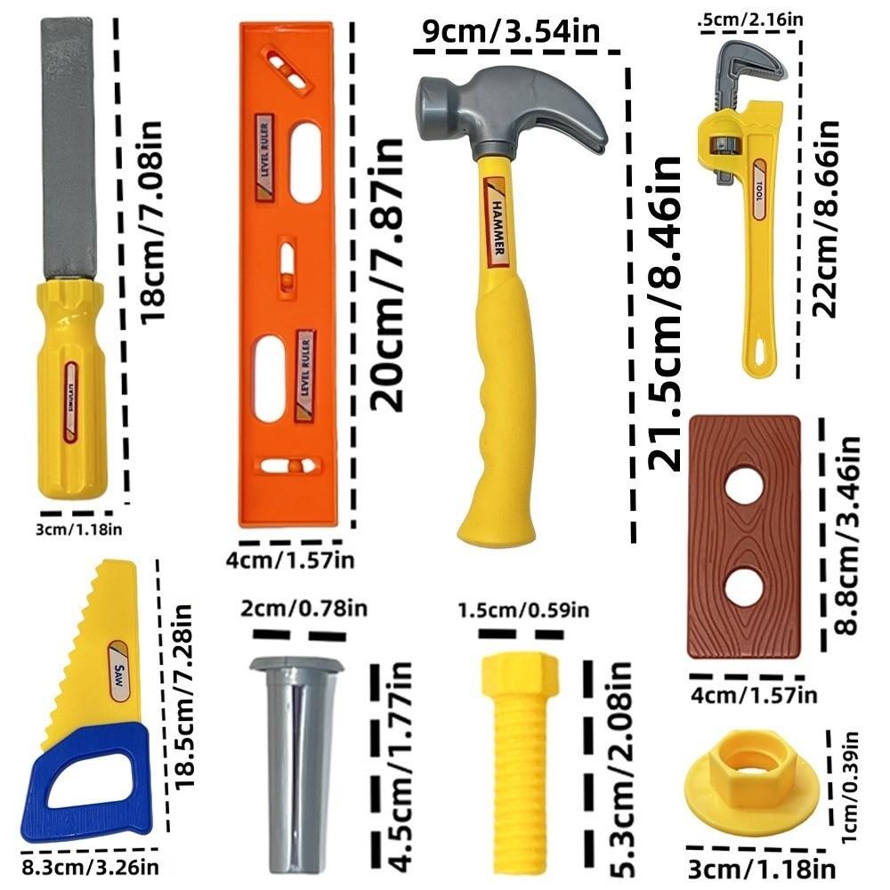 10/20/30pcs Plastic Simulation Maintenance Tool Set Simulation Hammer Safe Design Construction Toy Set Mini Size