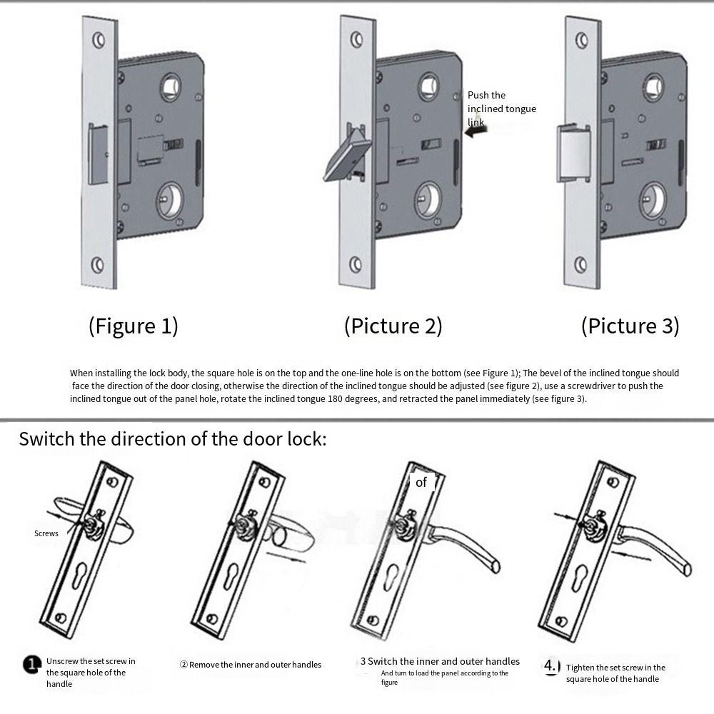 European Style Door Handle Locks Set Vintage Interior Door Knobs Retro Security Lock  Indoor Room