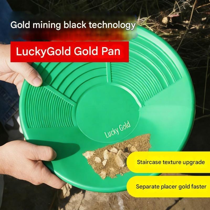 Grön Plast Guldvaskpanna med Konkava Spår 34cm för Effektiv Borttagning av Orenheter & Behållning av Fint Guld Vid Flodvaskning