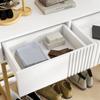 Mesa de Console Unidade de Console com 2 Gavetas Base de Aço com Pés Antiderrapantes 80 x 31,5 x 75 cm Branco