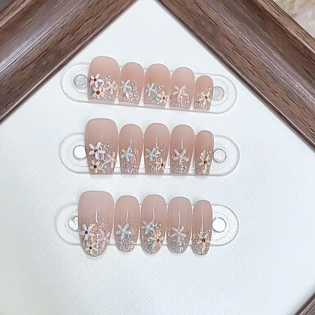 Hand-woven Armor New Style Flower Fairy Color Sequins Hand-painted Three-dimensional Flower Nail Art Sticker
