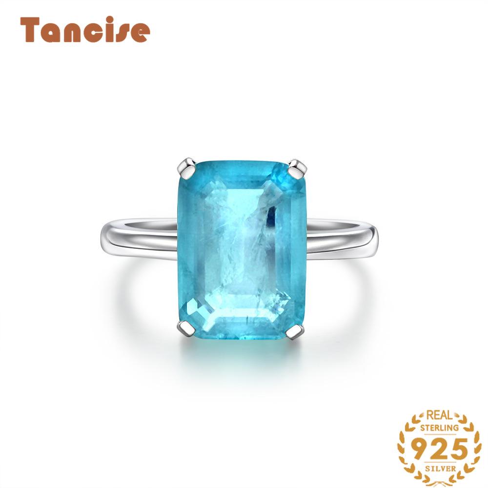

Ювелирные изделия Tancision S925 из стерлингового серебра 10*14, прямоугольное роскошное кольцо с цирконом весом 10 карат. 9 морской синий