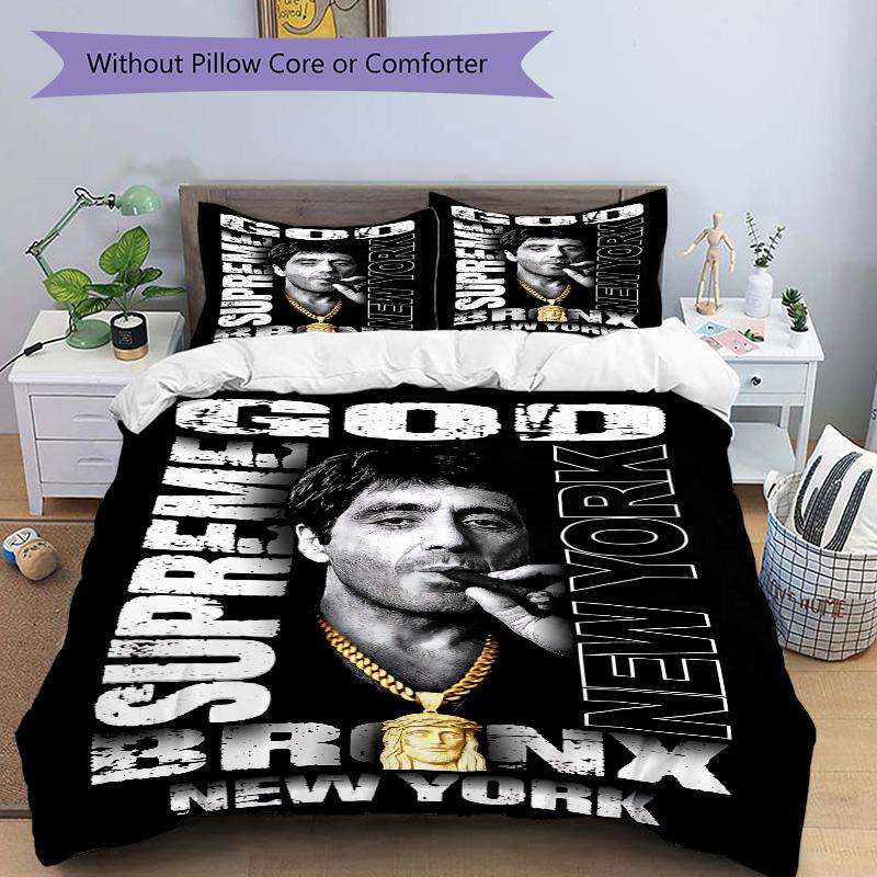 Supreme God Bronx Print 3Pcs Bedding Set,Duvet Cover with 2 Bedro,Pillowcase Home Birthday Gift