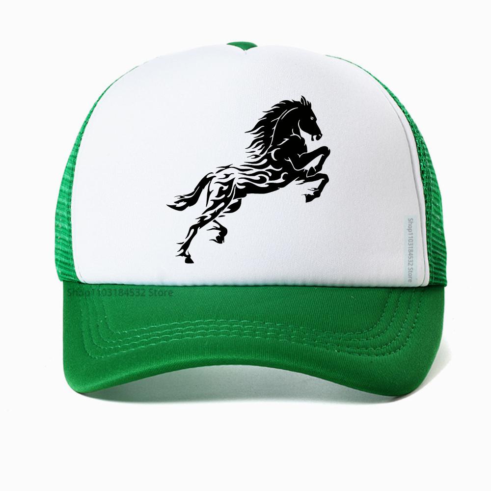 Handsome Horse Unisex Baseball Net Cap Spring Summer Outdoor Adjustable Breathable Sunscreen Hat