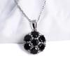 Colar com pingente simples para mulheres prata esterlina 925 com espinélio preto natural joalheria fina para mulheres presente de aniversário