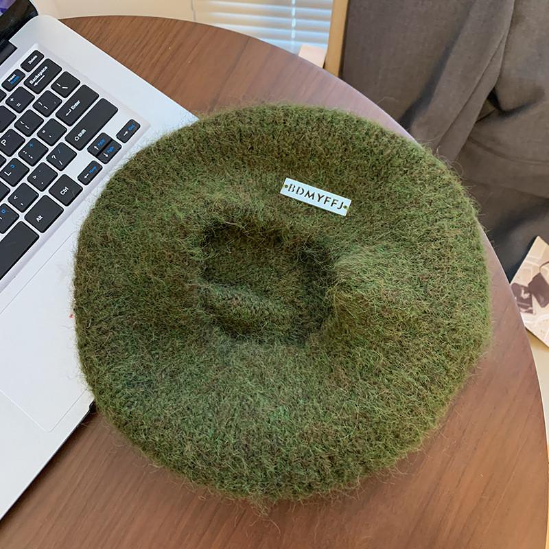 Beret Mohair Elegant For Women Stylish Winter Warmth Large Fit Hat