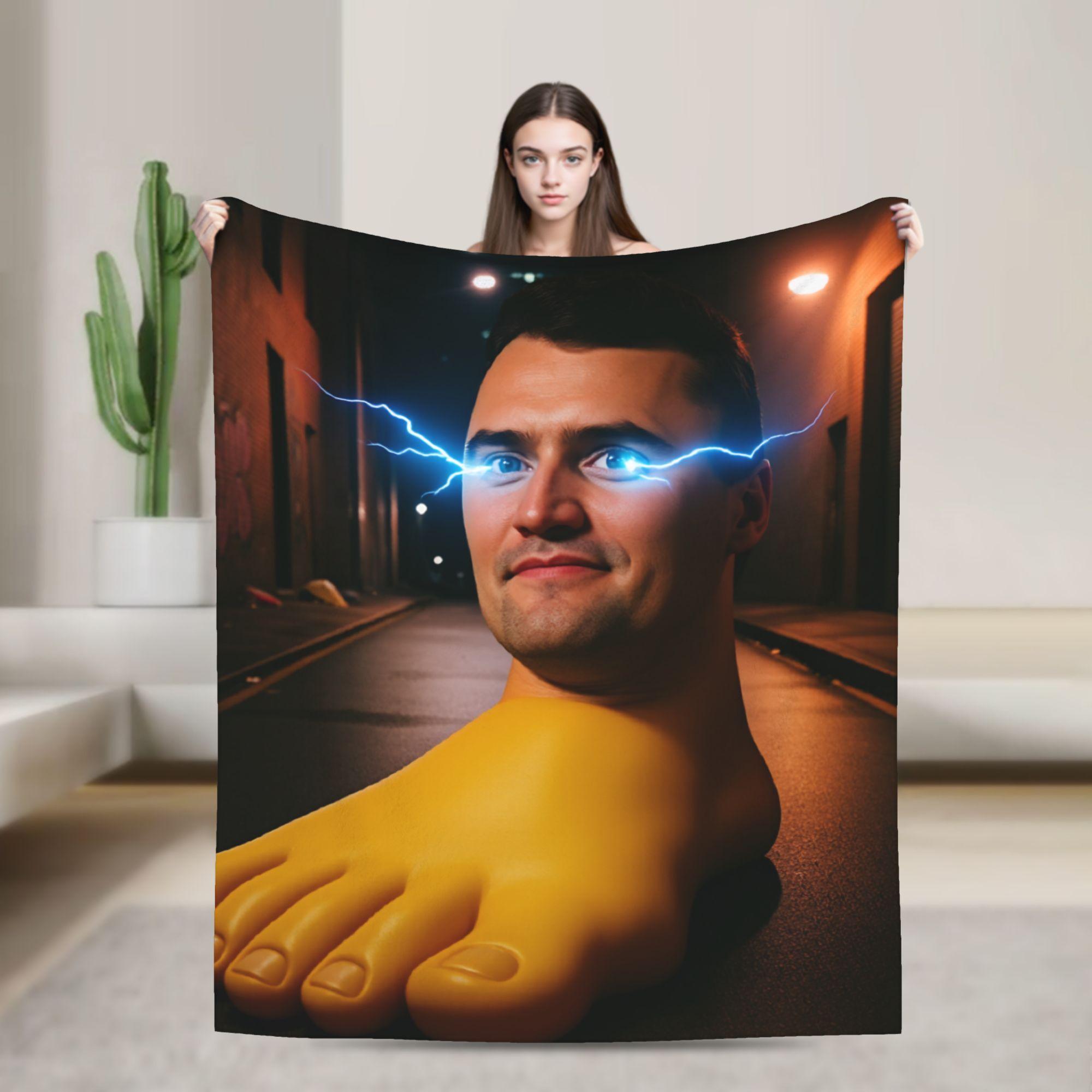

Warm BlanketBoy Girl Decorative Charlie Kirk Throw Blanket Flannel Bedspread For Couch Chair Novelty Sofa Bed Cover 75cmx90cm