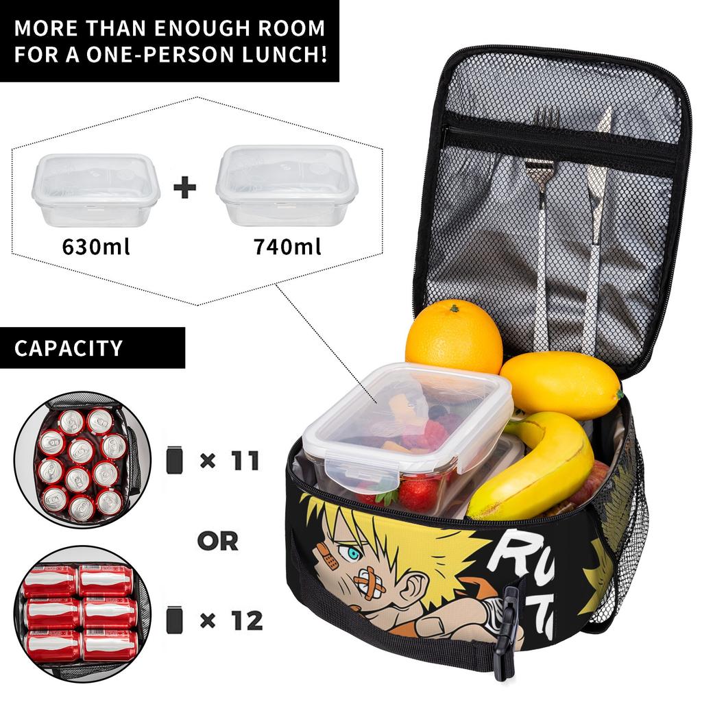 Insulated Lunch Bag Naruto anime comic Meal Pack Rice Bag bolsa Student Bento Lunch Handbag Insulation
