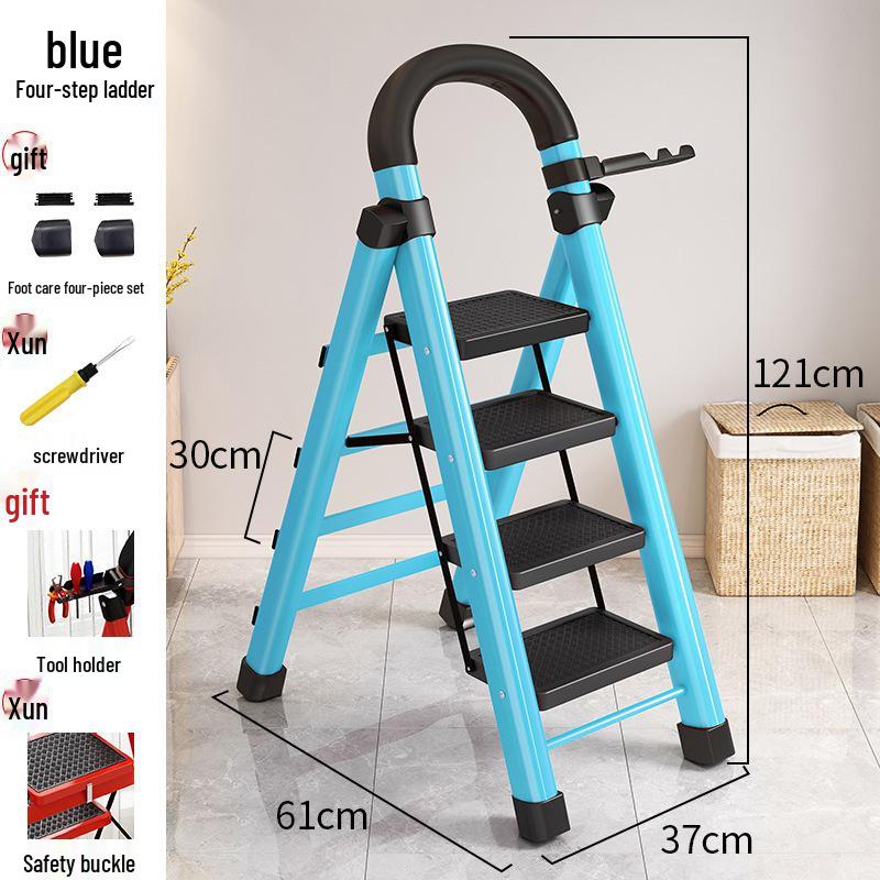 HongfuLai Thickened Folding Household Ladder: 3 to 6 Steps, A-Frame Design
