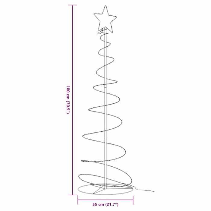 VidaXL Arbre de Noël lumineux conique 120 LED blanc chaud 180 cm 4019499