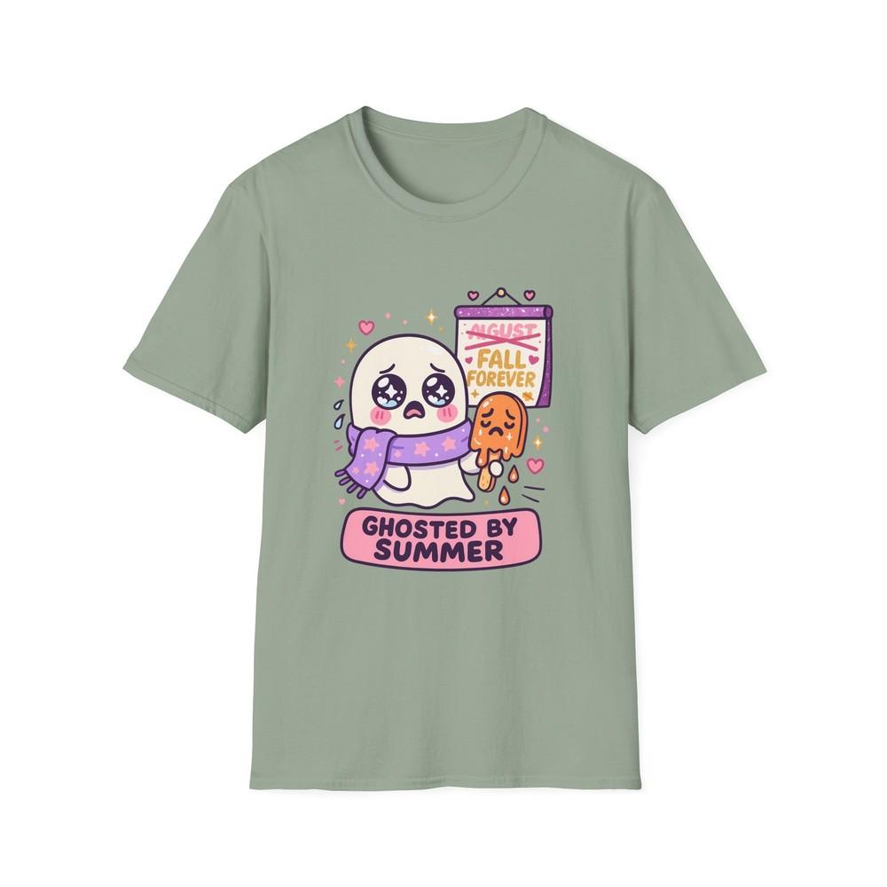

Unisex Softstyle T-Shirt Pouty Ghost Fall Forever Calendar Funny Halloween 4XL