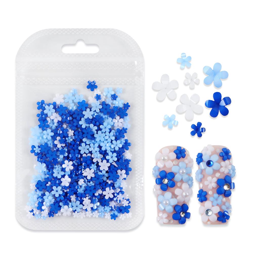 

400pcs Acrylic Flower 3D Nail Art Decorations Spring Summer Resin Flower Nail Charms Design Rhinestones DIY Manicure Accessories MXYKL-7